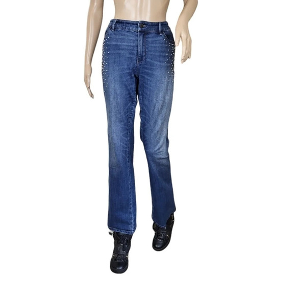 White House Black Market Boot Jeweled Jeans - Picture 2 of 5